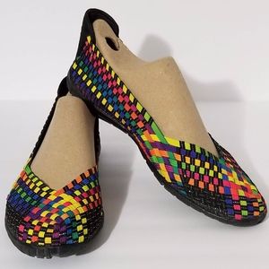 Womens Corkys Sidewalk Slip on Flats Rainbow Sz 11
